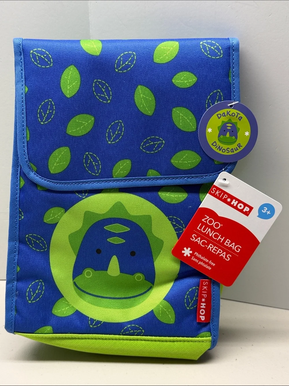 Skip Hop Blue and Green Dinosaur Lunch Bag